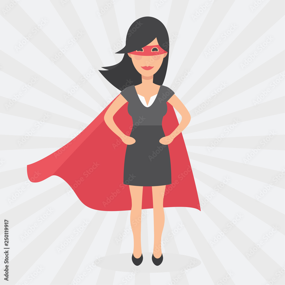 Super Woman. Symbol of female power, woman rights, protest, feminism.  Vector. Stock Vector