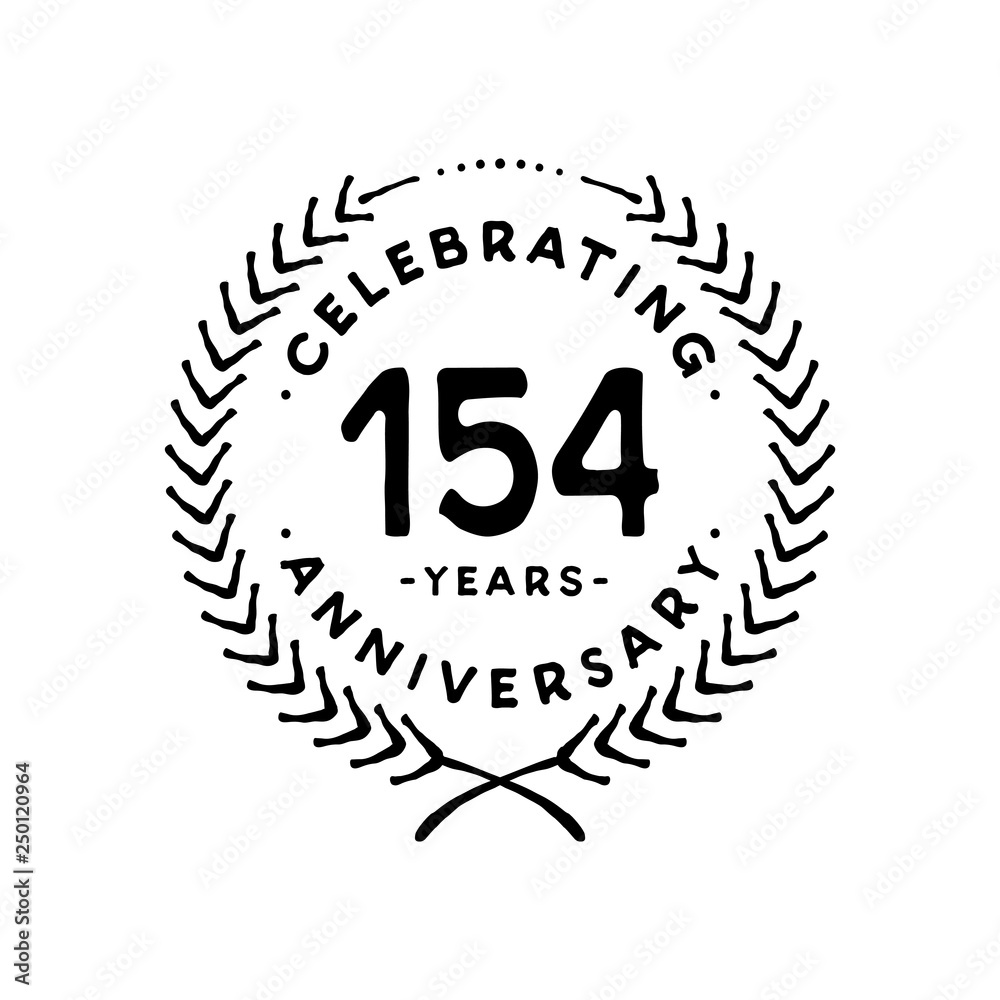 154 years design template. 154th vector and illustration 154 years design template. 154th vector and illustration