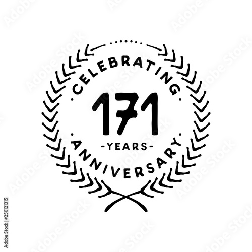 171 years design template. 171st vector and illustration 