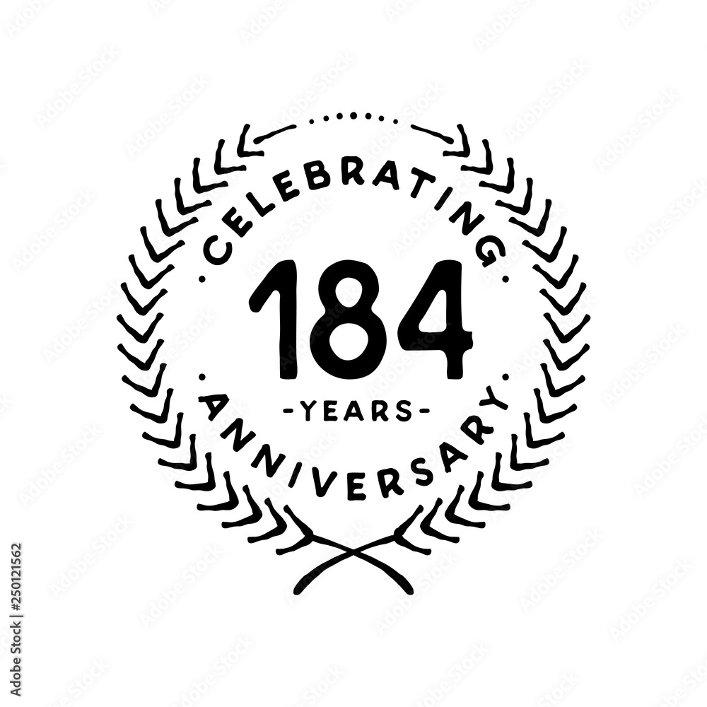184 years design template. 184th vector and illustration 184 years design template. 184th vector and illustration