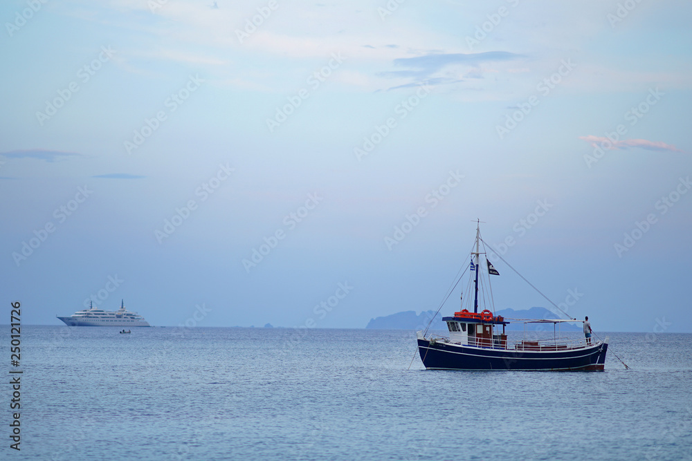 view that you can admire after sunset from Kalafaty beach,Mykonos, Greece