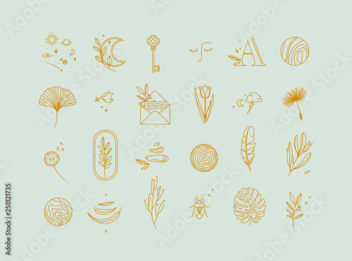 Symbols flat light turquoise