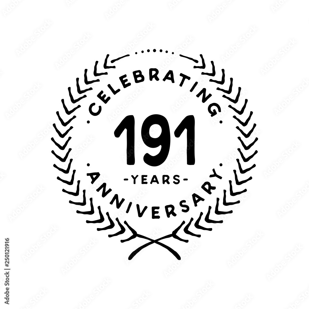 Fototapeta premium 191 years design template. 191st vector and illustration 