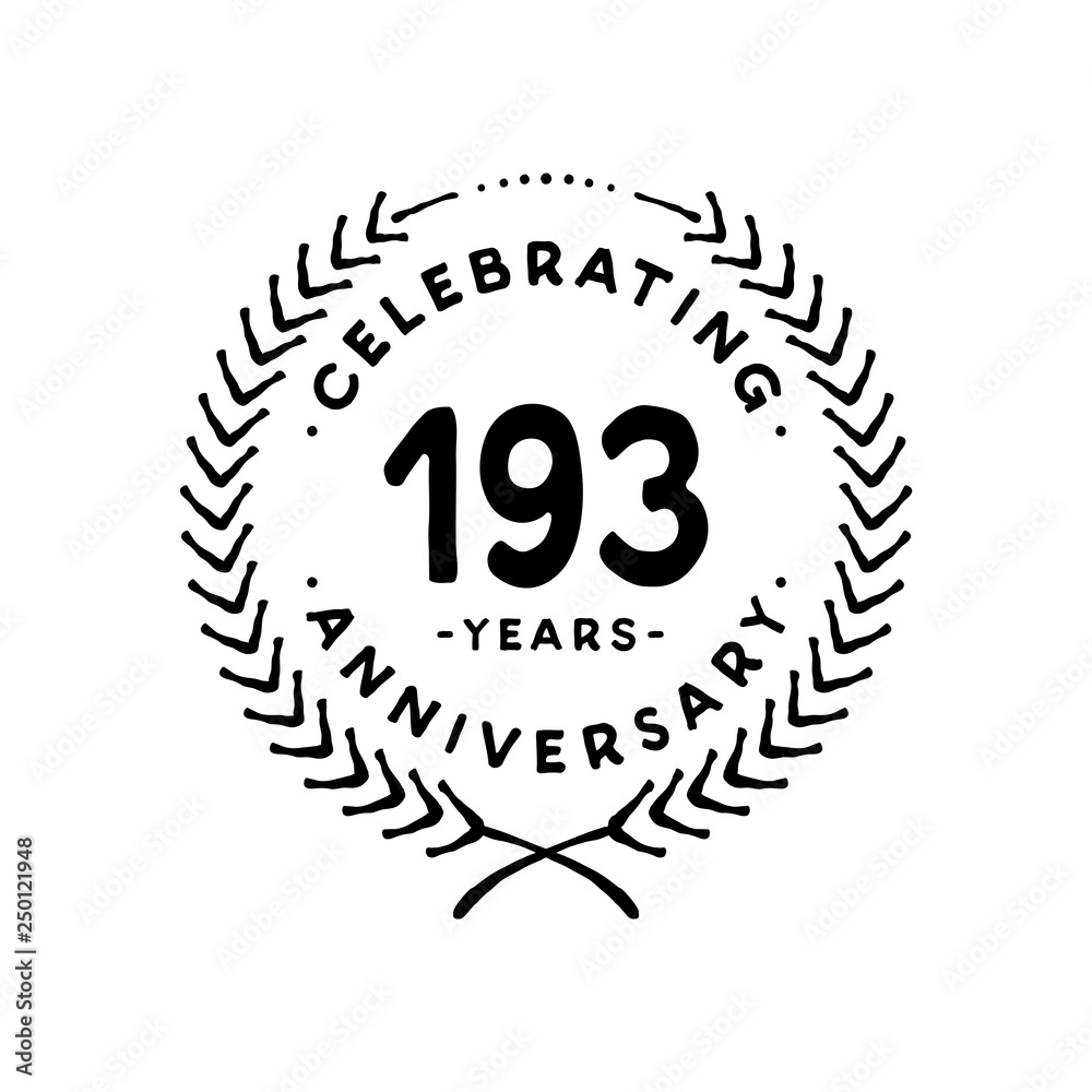 Fototapeta premium 193 years design template. 193rd vector and illustration 