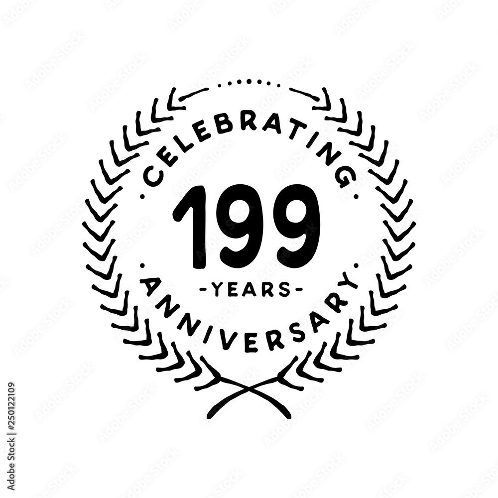 Fototapeta premium 199 years design template. 199th vector and illustration 