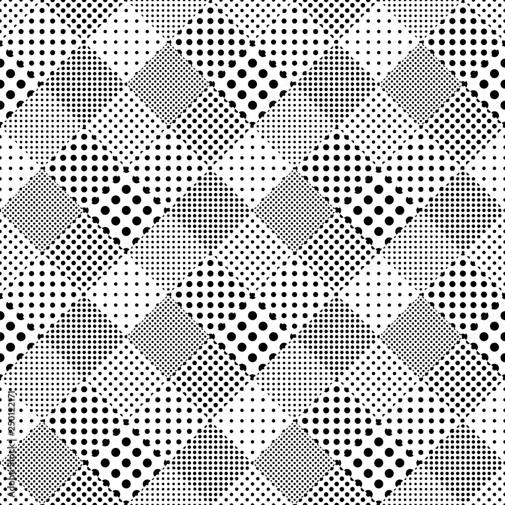 Seamless Diamond Pattern, Halftone Dot Pattern,Vector Graphics