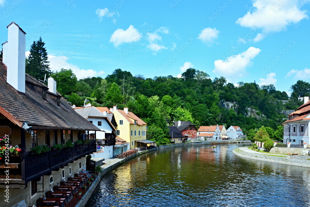 Obraz premium Czech Republic-river Vltava in city Czech Krumlov