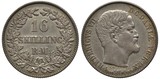 Denmark Danish silver coin 16 sixteen skilling 1856, denomination within oak wreath, head of King Frederik VII right, 