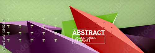 3d triangular shapes geometric background. Origami style pattern with triange shapes for decorative design. Poster design. Line design. Modern presentation template