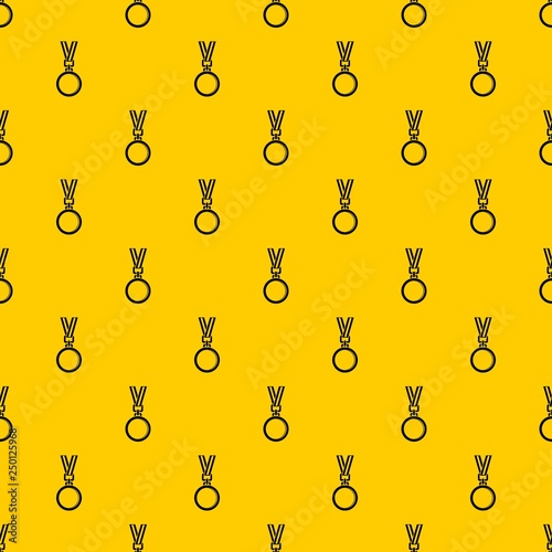 Cat medal pattern seamless vector repeat geometric yellow for any design