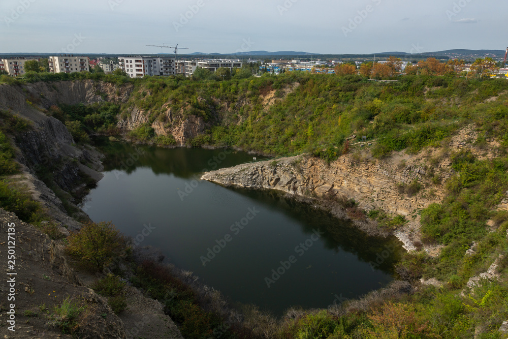 Rock reserve Slichowice on the site of a former quarry in Kielce, Swietokrzyskie, Poland