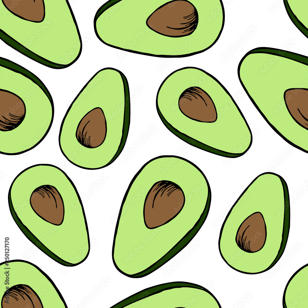 Handdrawn avocado pattern Handdrawn avocado pattern