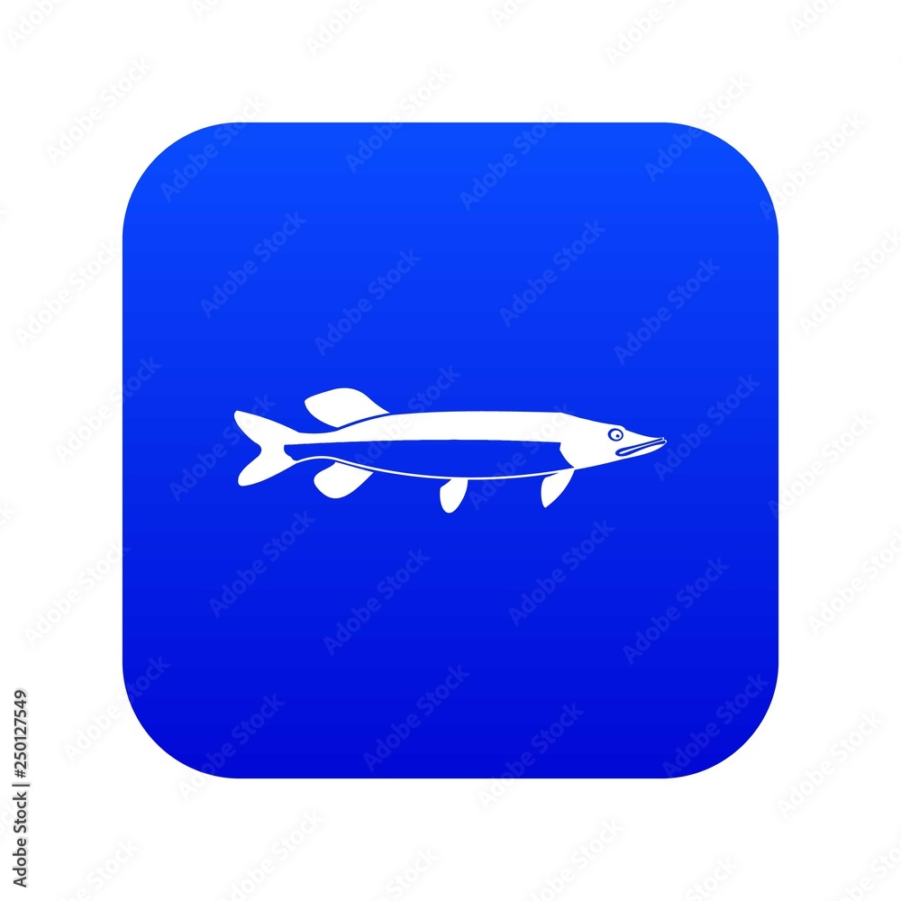 Fish icon digital blue for any design isolated on white vector illustration Fish icon digital blue for any design isolated on white vector illustration