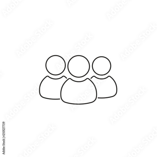 A group of people, like-minded people, a society, an ethnic group. Linear vector sign.
