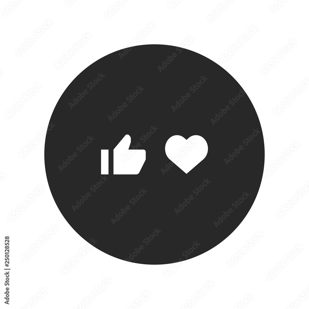 Thumb up and Heart icon vector, Like sign Thumb up and Heart icon vector, Like sign