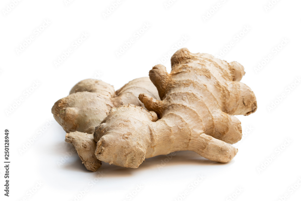 Fresh ginger isolated on white background