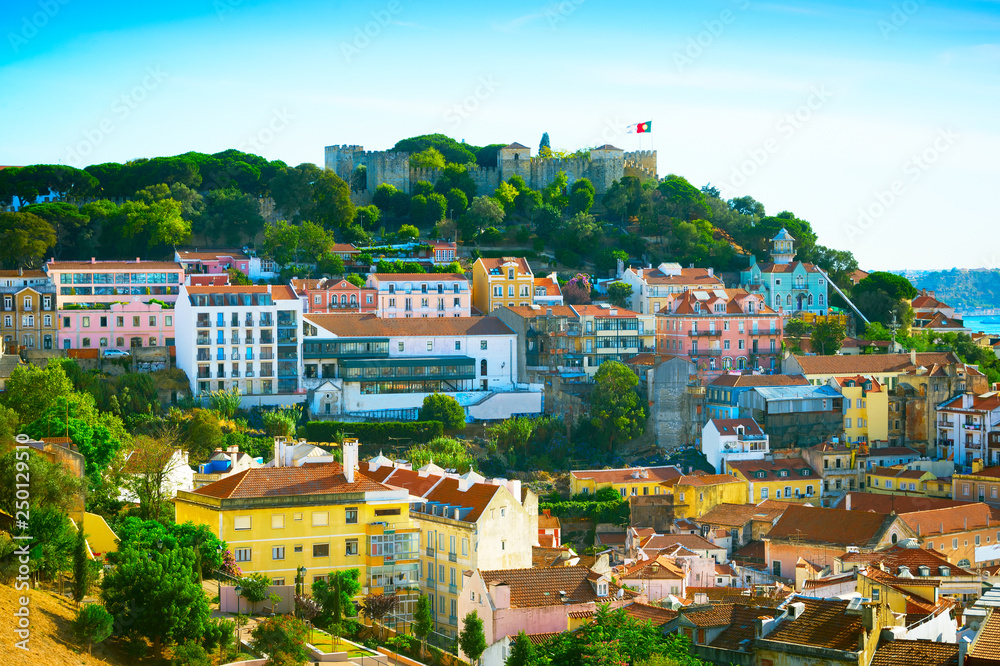  Lisbon Castle Skyline Portugal daytime