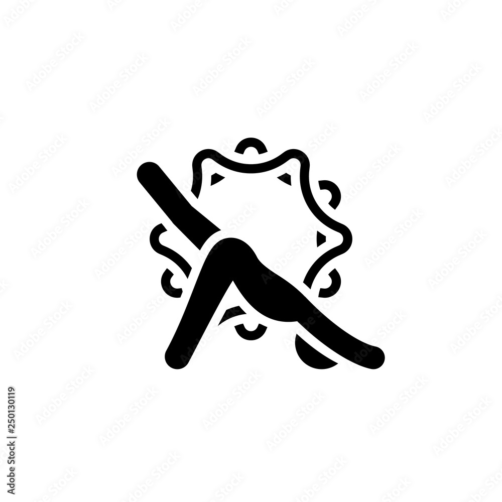 Yoga Downward Facing Dog Pose Icon. Flat Design Isolated Illustration.