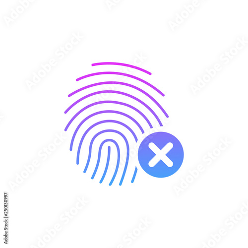 fingerprint icon with cross...
