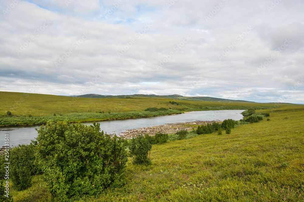 PIKE river in the natural Park of Polar Urals.