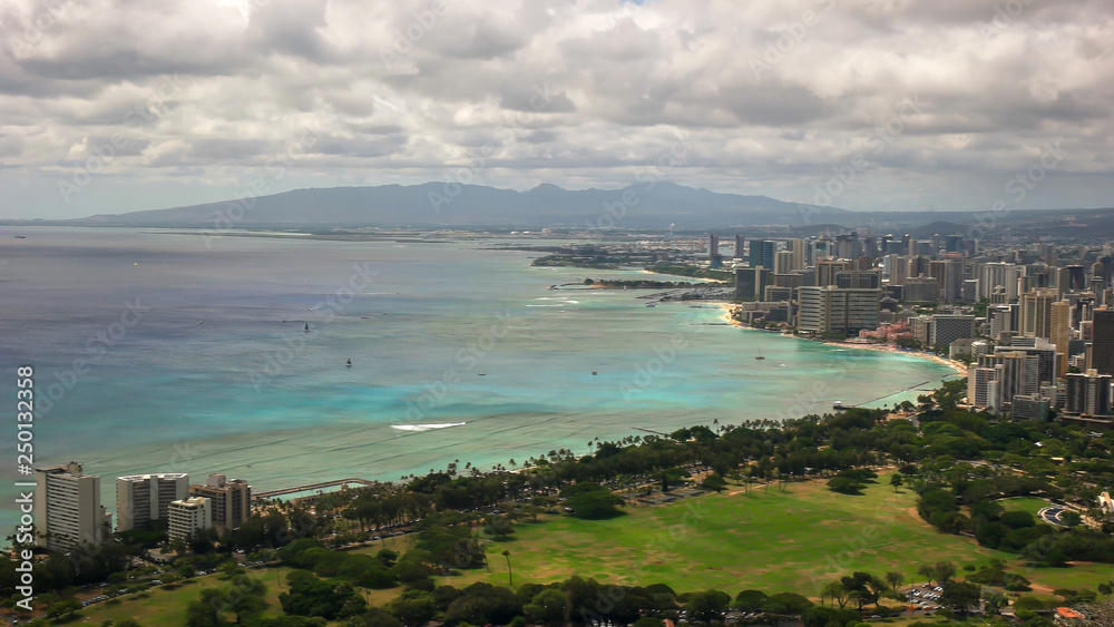view of waikiki from the top of diamond head