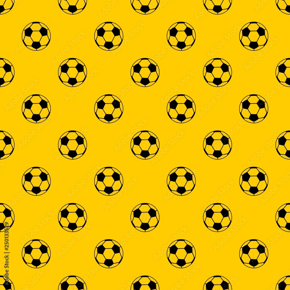 Soccer ball pattern seamless vector repeat geometric yellow for any design