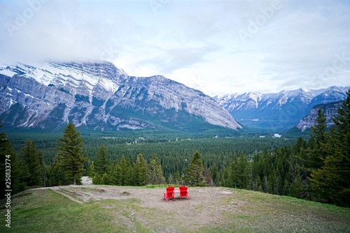 Two Red Chairs Banff, National Park