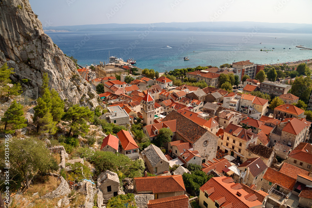 Omis, Croatia - Adriatic Sea View from The Fortress Mirabella (Peovica)