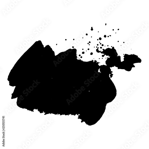 Abstract black ink blot background. Vector illustration. Grunge texture for cards and flyers design.