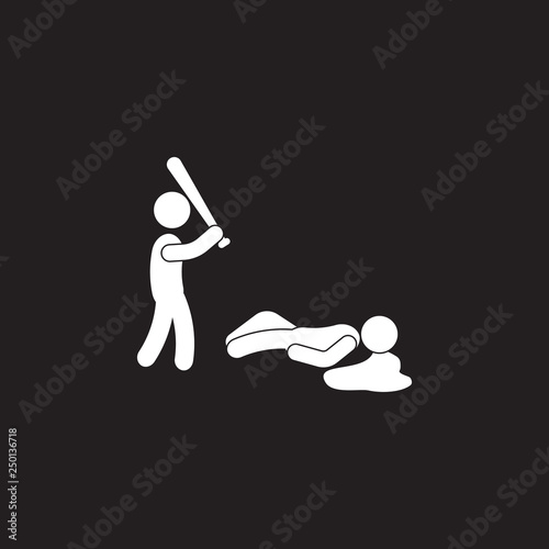 killing a man with a bat icon. Simple element illustration. killing a man with a bat symbol design template. Can be used for web and mobile