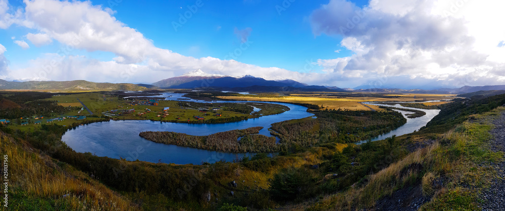 View of Serrano River from Mirador Rio Serrano, Torres del Paine, Chile