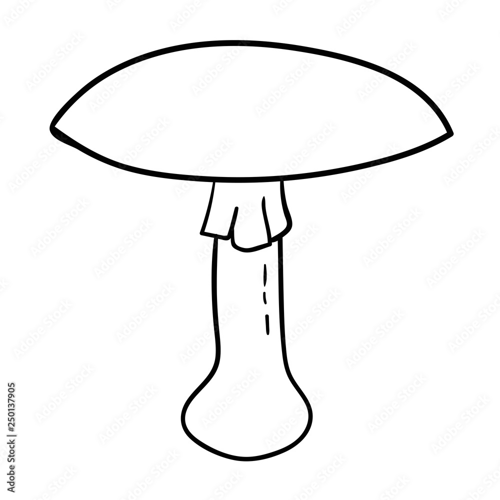 Cartoon doodle linear death cap, toadstool isolated on white background. Vector illustration. Cartoon doodle linear death cap, toadstool isolated on white background. Vector illustration.