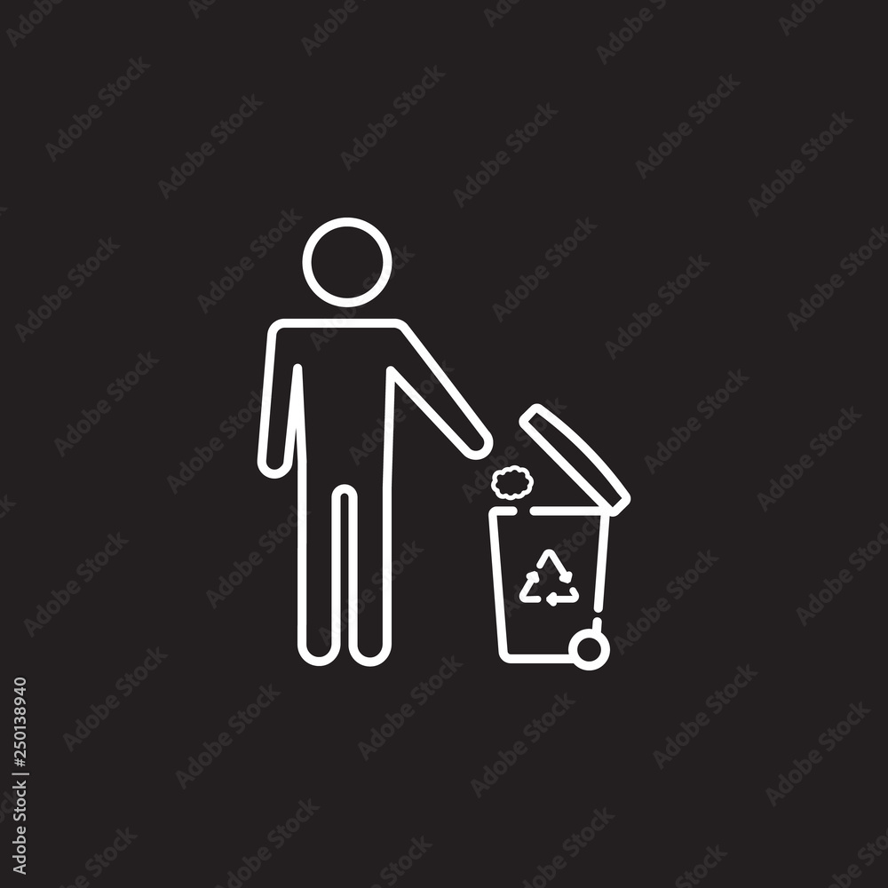 Recycling of garbage icon. Simple element illustration. Recycling of garbage symbol design from Ecology collection set. Can be used in web and mobile