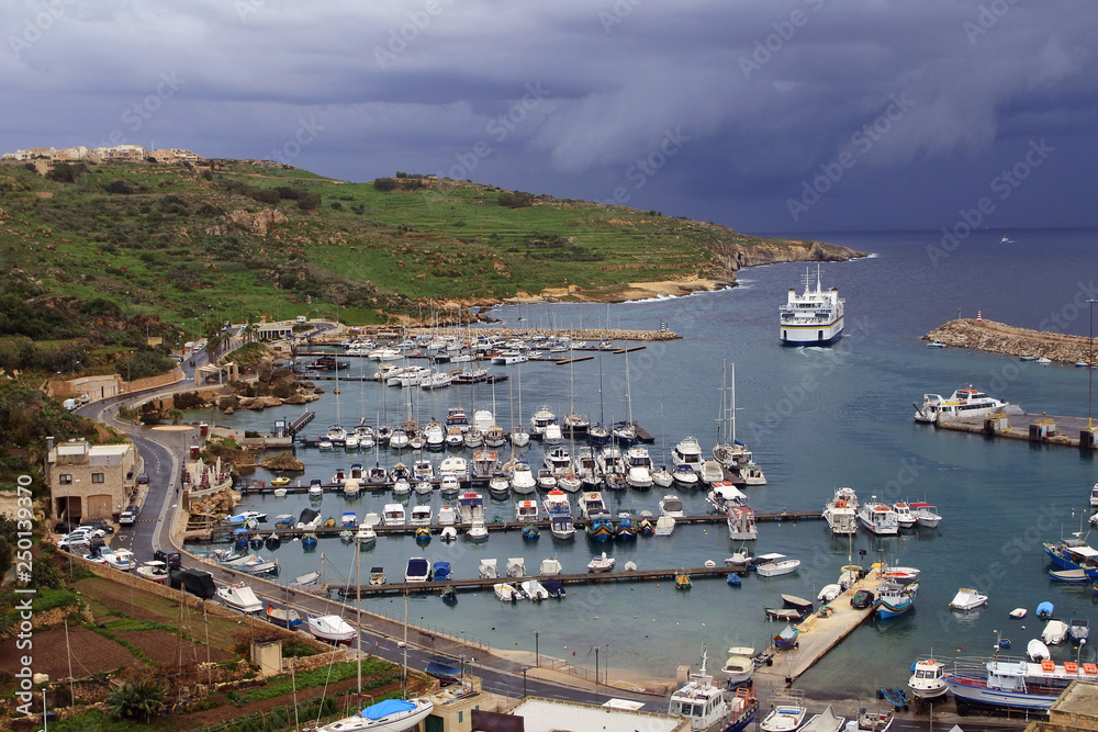 port of Gozo island in Malta