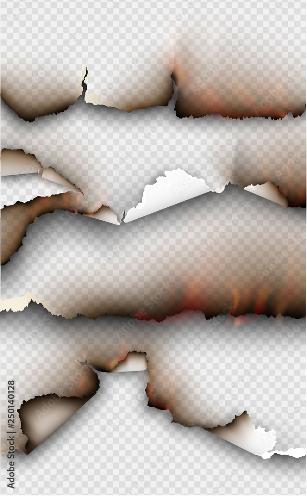 Photo & Art Print design burning templates torn paper with fire, Andrei ...
