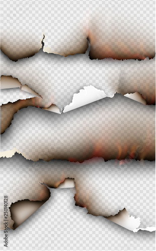 design burning templates torn paper with fire