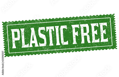 Plastic free sign or stamp