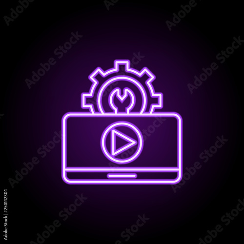 advertising, service icon. Elements of Professional SEO in neon style icons. Simple icon for websites, web design, mobile app, info graphics