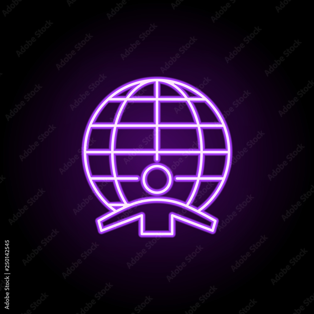 globe, website icon. Elements of Professional SEO in neon style icons. Simple icon for websites, web design, mobile app, info graphics
