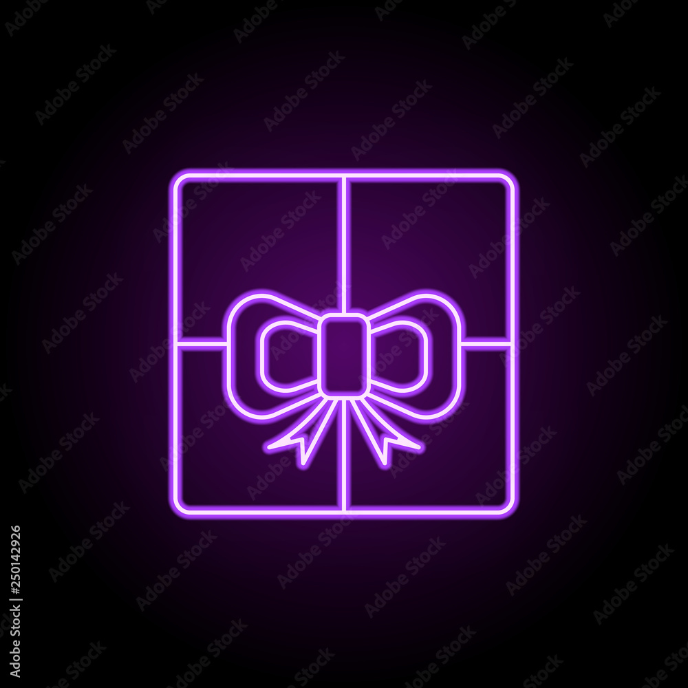 gift box outline icon. Elements of Security in neon style icons. Simple icon for websites, web design, mobile app, info graphics gift box outline icon. Elements of Security in neon style icons. Simple icon for websites, web design, mobile app, info graphics