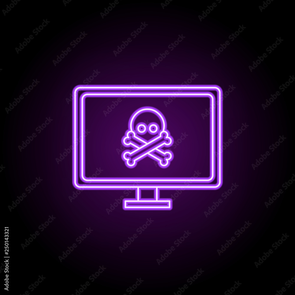 computer in danger outline icon. Elements of Security in neon style icons. Simple icon for websites, web design, mobile app, info graphics computer in danger outline icon. Elements of Security in neon style icons. Simple icon for websites, web design, mobile app, info graphics