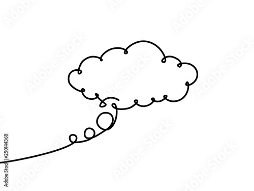 continuous line drawing of dream cloud isolated. vector illustration. vector illustration for banner, poster, web, template. Black thin line image of dream cloud icon - Vector