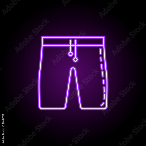 shorts dusk style icon. Elements of Summer holiday & Travel in neon style icons. Simple icon for websites, web design, mobile app, info graphics