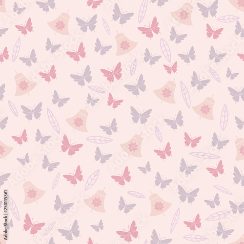 Vector Blush Spring Tea Party Seamless Pattern Background Perfect for Fabric, Scrapbooking and Wallpaper Projects