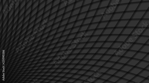 Abstract background of intersected gradient curves in black colors