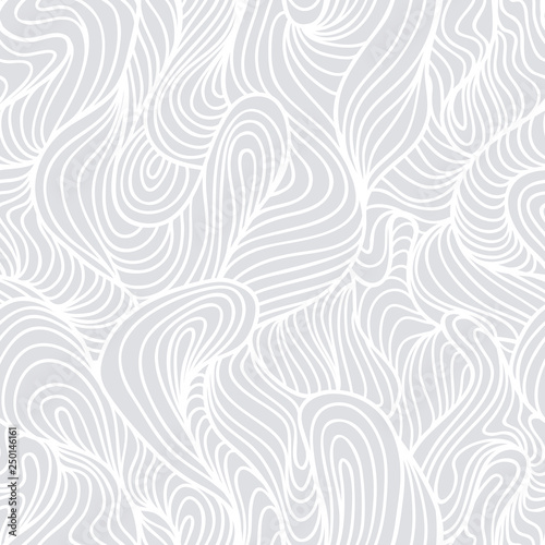 Seamless abstract light hand drawn pattern, waves background