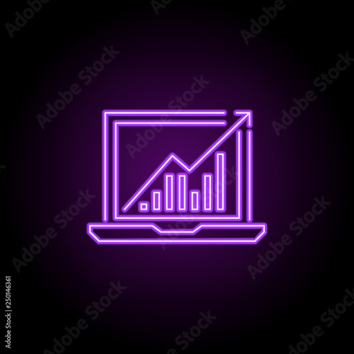 growth traffic line icon. Elements of Seo & Web Optimization in neon style icons. Simple icon for websites, web design, mobile app, info graphics
