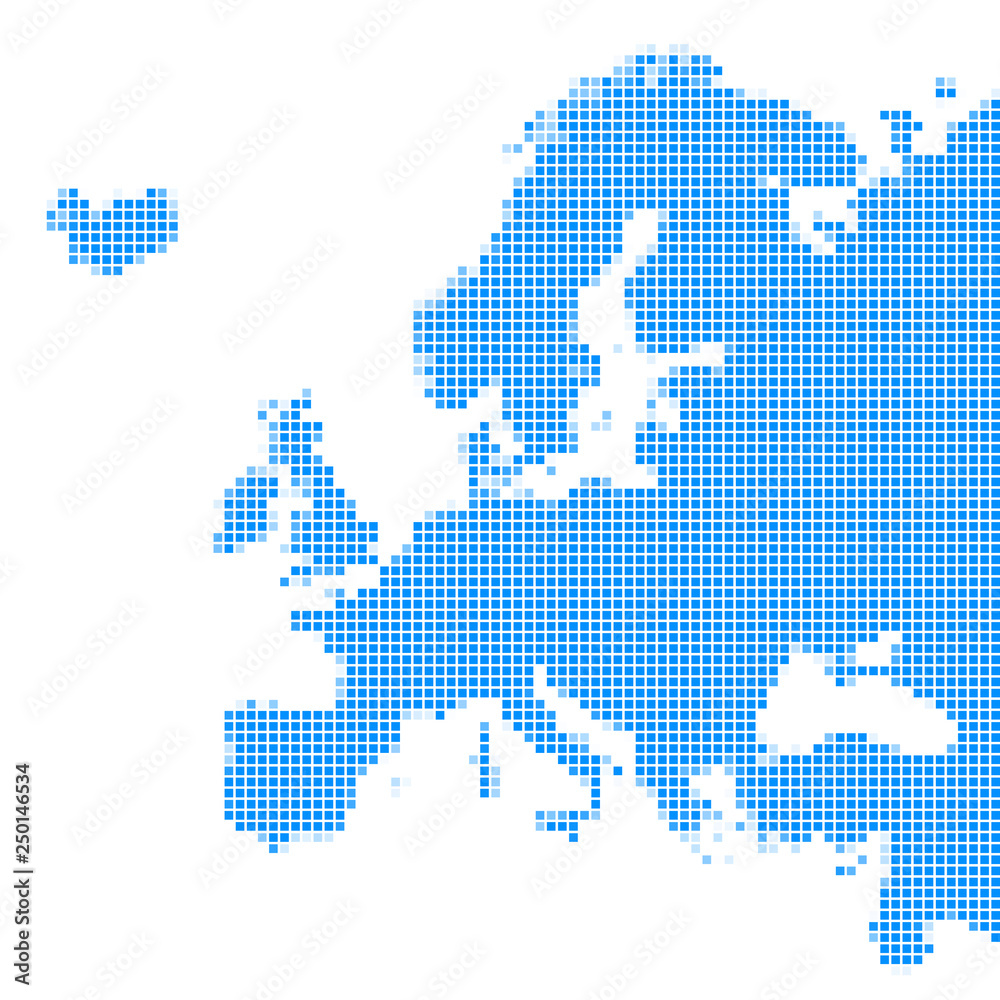 Map of Europe, squares with spacing, vector illustration Stock Vector ...