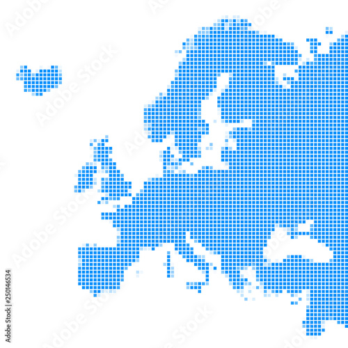 Map of Europe, squares with spacing, vector illustration