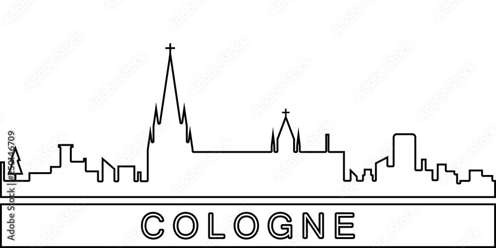 Cologne detailed skyline icon. Element of Cities for mobile concept and web apps icon. Thin line icon for website design and development, app development